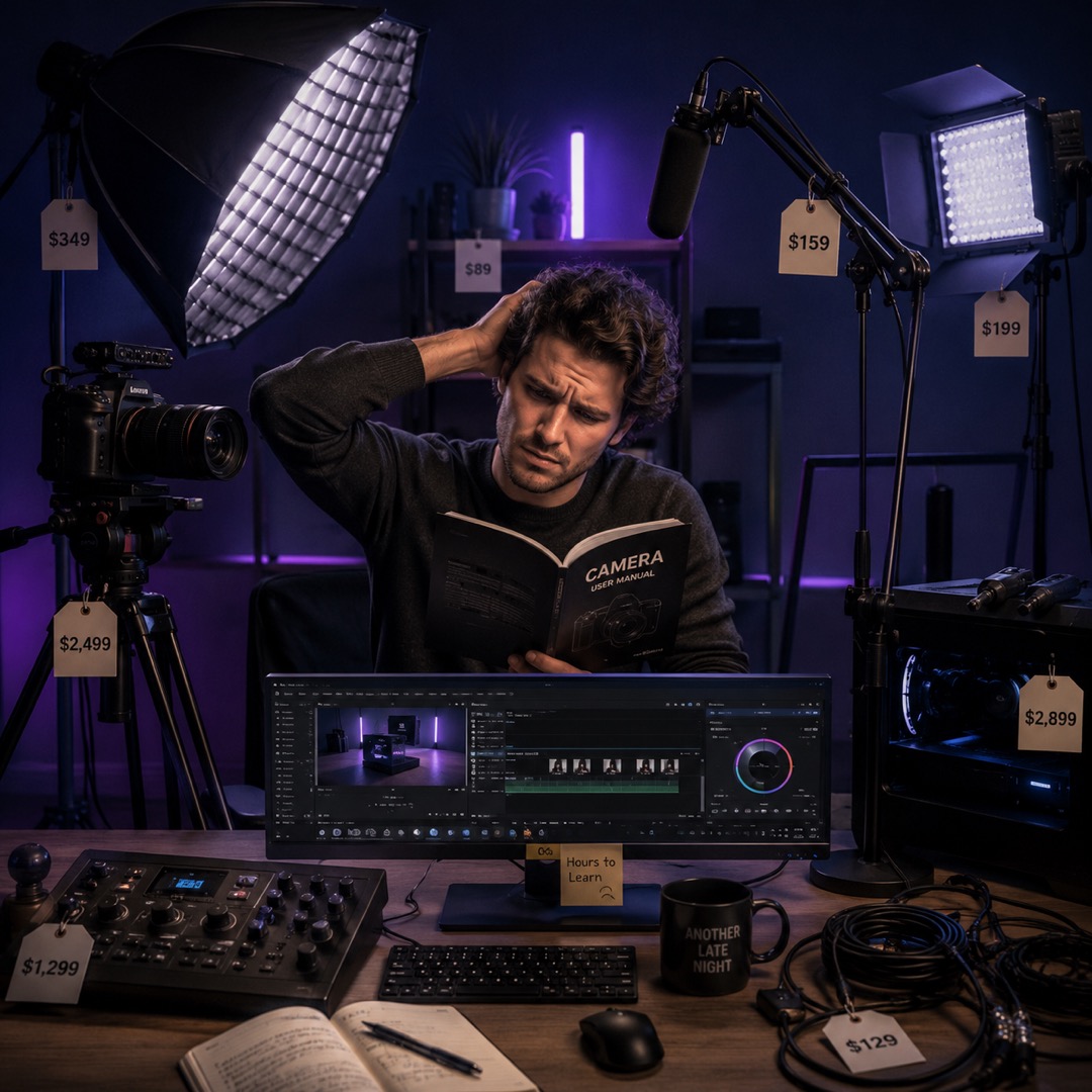 Expensive cameras, mics and editing software